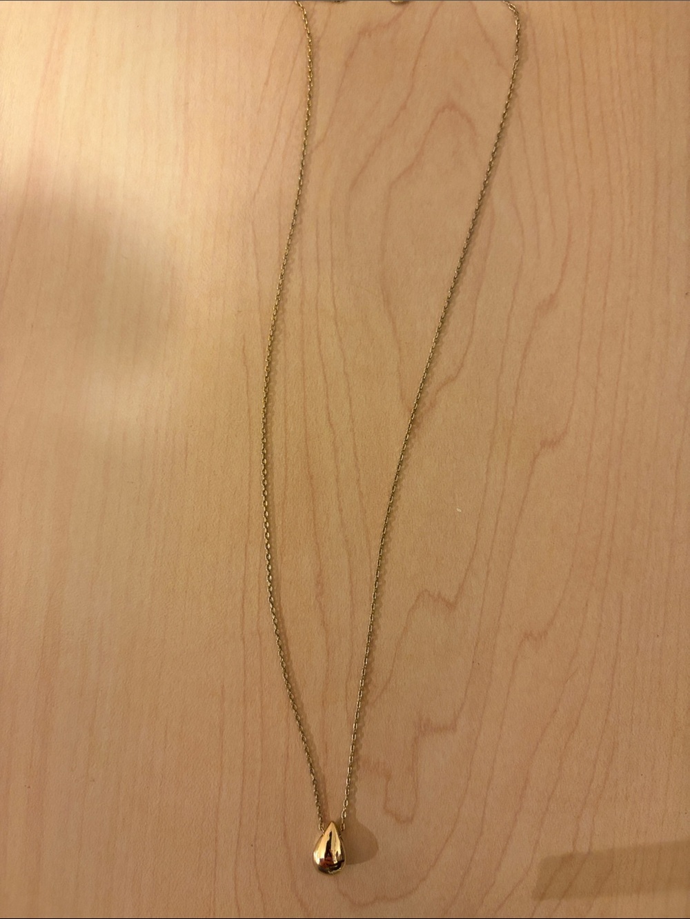 Minimal Gold Teardrop Pendant Necklace for Women